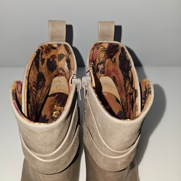 NEW Korks Kork Ease Shyla Ankle Boot Womens Size 9 Taupe Block Heel Buckle Strap - Picture 9 of 14